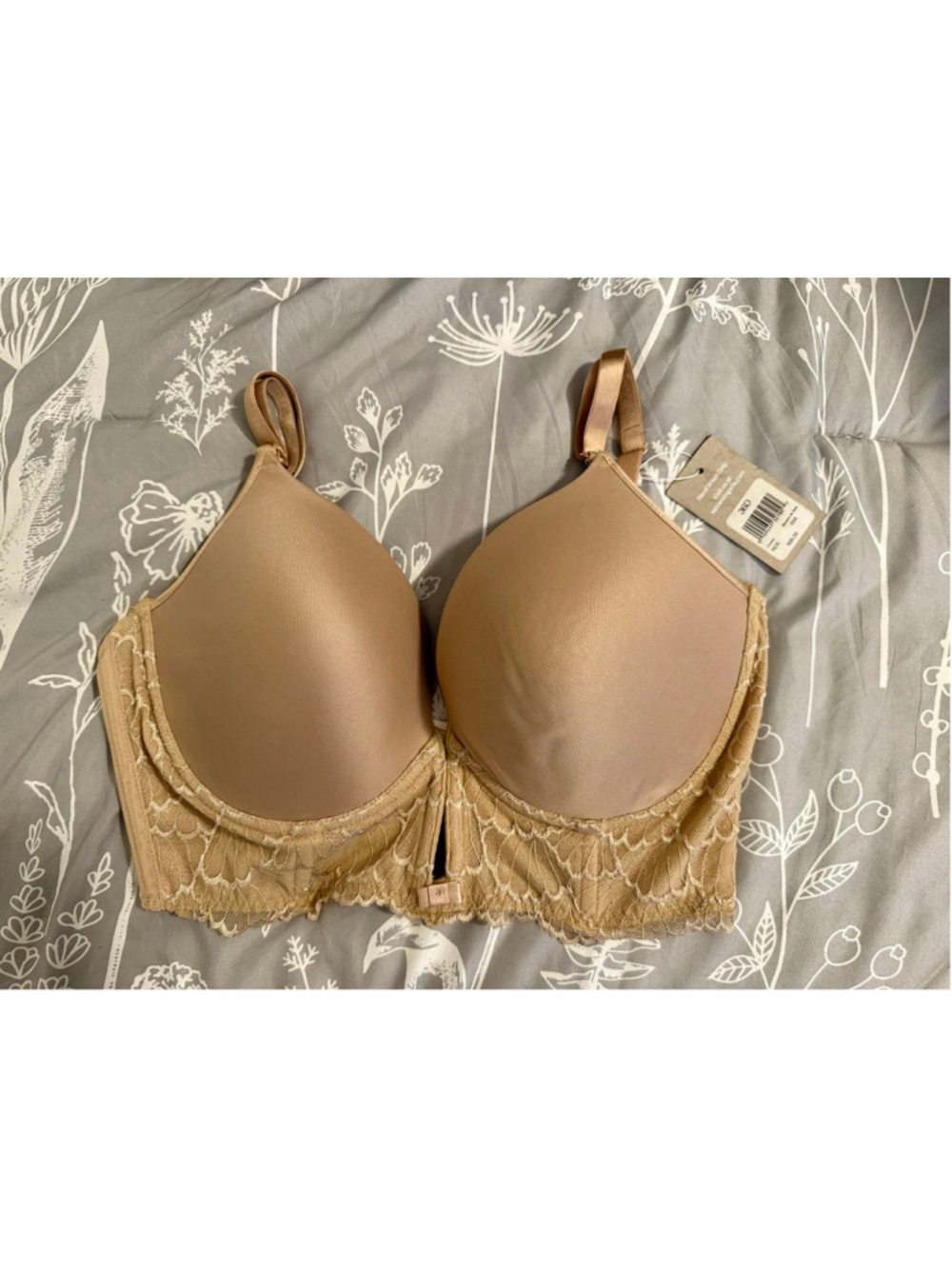 NWT Women's Va Bien-884 Plunge Basque Underwire Bra 36D Beige - Picture 5 of 11